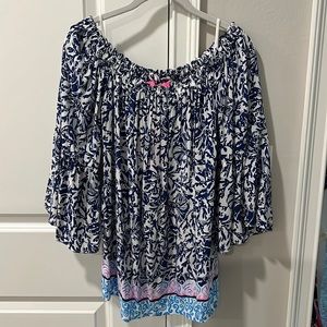 Lilly Pulitzer Nevie off the shoulder top, Small, NWT, smoke free home